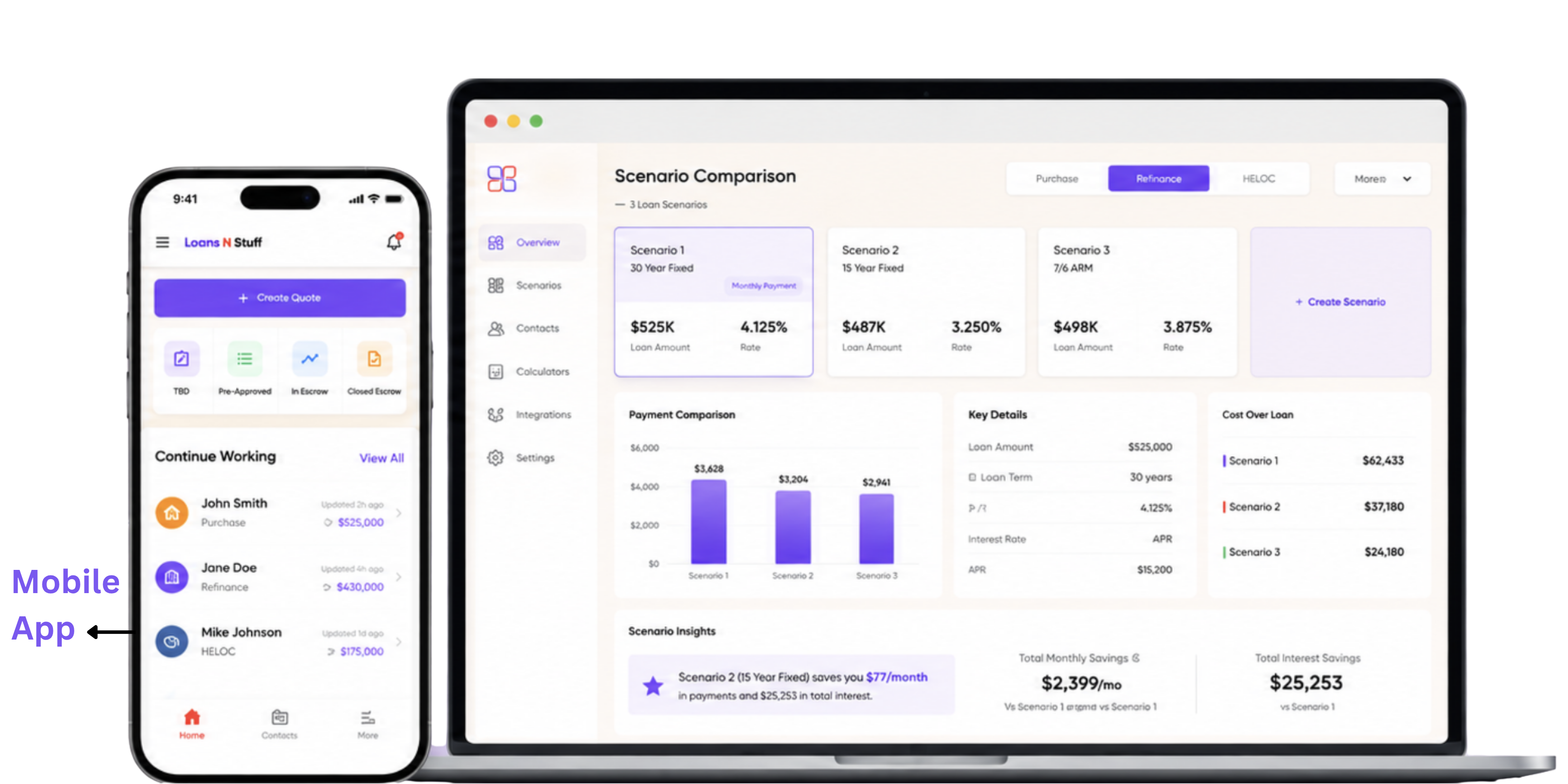 Loans N Stuff app dashboard